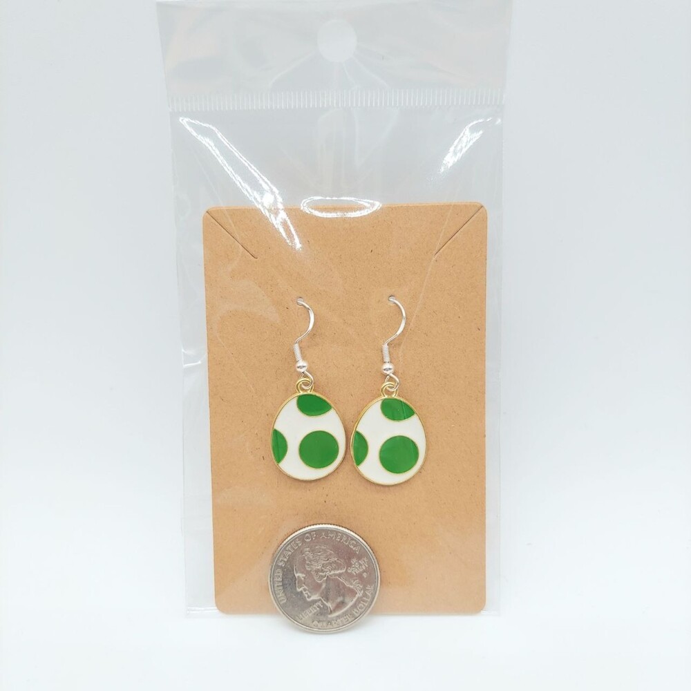 Dinosaur Egg Earrings Easter Earrings Spring - Picture 3 of 3